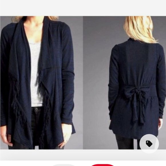 Free people bow cardigan Navy size S - Picture 5 of 6